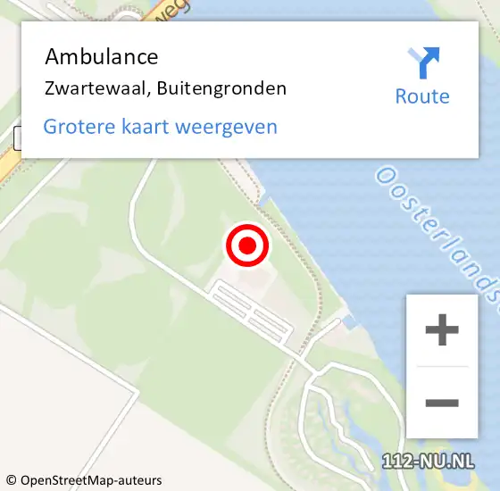 Locatie op kaart van de 112 melding: Ambulance Zwartewaal, Buitengronden op 24 september 2022 16:51