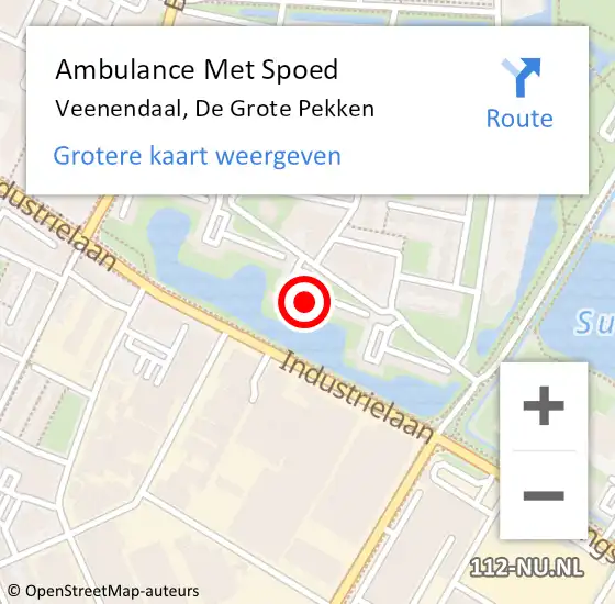 Locatie op kaart van de 112 melding: Ambulance Met Spoed Naar Veenendaal, De Grote Pekken op 24 september 2022 17:07