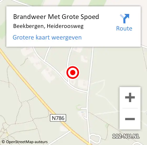 Locatie op kaart van de 112 melding: Brandweer Met Grote Spoed Naar Beekbergen, Heideroosweg op 24 september 2022 18:11