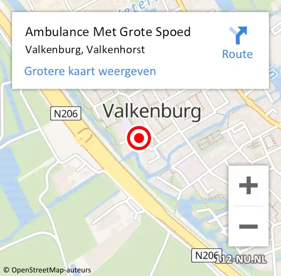 Locatie op kaart van de 112 melding: Ambulance Met Grote Spoed Naar Valkenburg, Valkenhorst op 24 september 2022 18:16