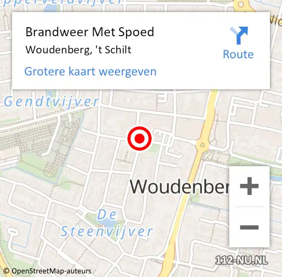 Locatie op kaart van de 112 melding: Brandweer Met Spoed Naar Woudenberg, 't Schilt op 24 september 2022 21:41