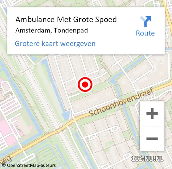 Locatie op kaart van de 112 melding: Ambulance Met Grote Spoed Naar Amsterdam-Zuidoost, Tondenpad op 24 september 2022 22:00