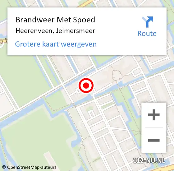 Locatie op kaart van de 112 melding: Brandweer Met Spoed Naar Heerenveen, Jelmersmeer op 24 september 2022 23:31