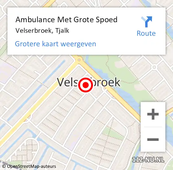 Locatie op kaart van de 112 melding: Ambulance Met Grote Spoed Naar Velserbroek, Tjalk op 25 september 2022 01:25