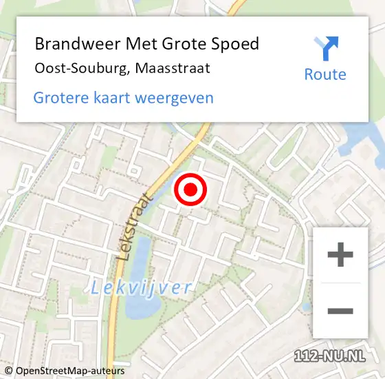 Locatie op kaart van de 112 melding: Brandweer Met Grote Spoed Naar Oost-Souburg, Maasstraat op 25 september 2022 01:41