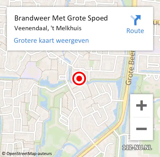 Locatie op kaart van de 112 melding: Brandweer Met Grote Spoed Naar Veenendaal, 't Melkhuis op 25 september 2022 01:55