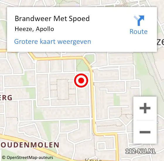 Locatie op kaart van de 112 melding: Brandweer Met Spoed Naar Heeze, Apollo op 25 september 2022 02:16