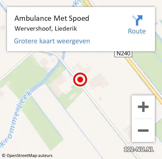 Locatie op kaart van de 112 melding: Ambulance Met Spoed Naar Wervershoof, Liederik op 25 september 2022 02:35
