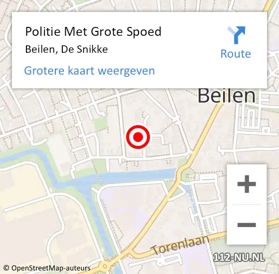 Locatie op kaart van de 112 melding: Politie Met Grote Spoed Naar Beilen, De Snikke op 25 september 2022 02:37