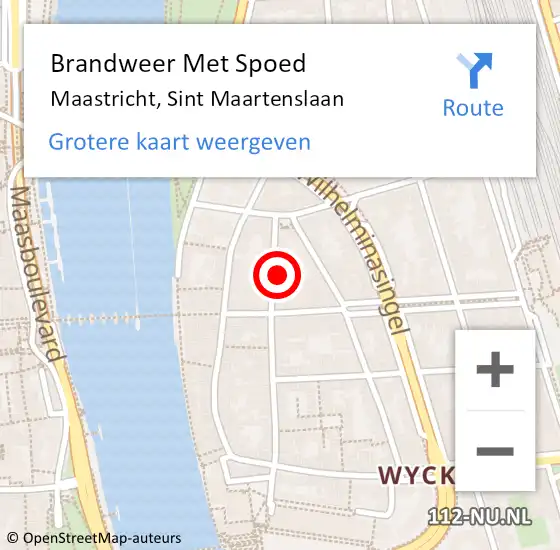 Locatie op kaart van de 112 melding: Brandweer Met Spoed Naar Maastricht, Sint Maartenslaan op 25 september 2022 06:10