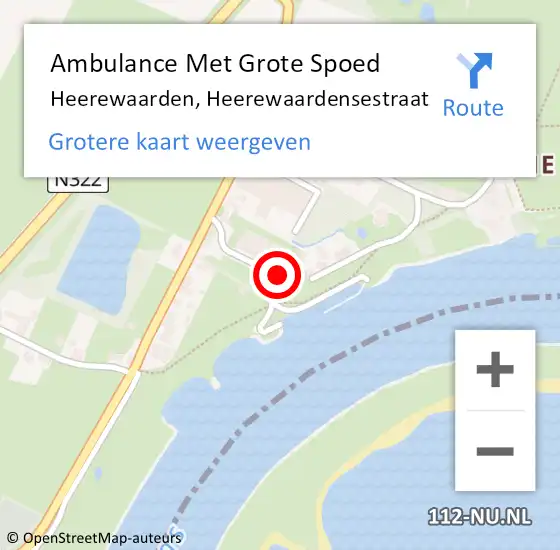 Locatie op kaart van de 112 melding: Ambulance Met Grote Spoed Naar Heerewaarden, Heerewaardensestraat op 25 september 2022 07:05