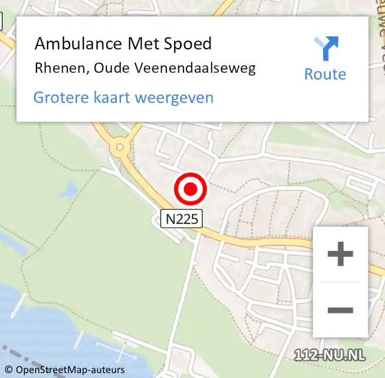 Locatie op kaart van de 112 melding: Ambulance Met Spoed Naar Rhenen, Oude Veenendaalseweg op 25 september 2022 08:33