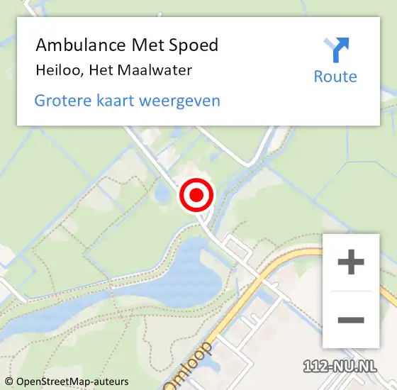 Locatie op kaart van de 112 melding: Ambulance Met Spoed Naar Heiloo, Het Maalwater op 25 september 2022 10:28