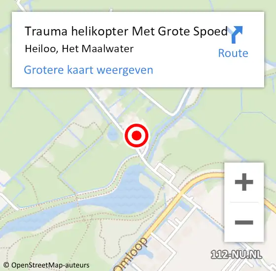 Locatie op kaart van de 112 melding: Trauma helikopter Met Grote Spoed Naar Heiloo, Het Maalwater op 25 september 2022 10:29