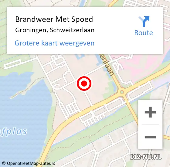 Locatie op kaart van de 112 melding: Brandweer Met Spoed Naar Groningen, Schweitzerlaan op 25 september 2022 10:40