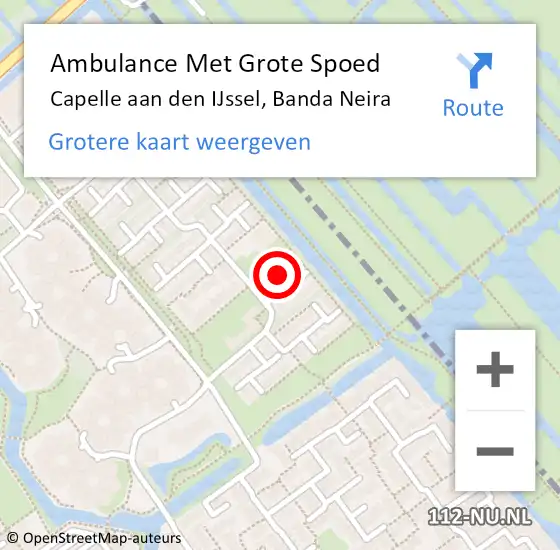 Locatie op kaart van de 112 melding: Ambulance Met Grote Spoed Naar Capelle aan den IJssel, Banda Neira op 25 september 2022 11:04