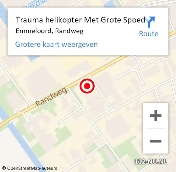Locatie op kaart van de 112 melding: Trauma helikopter Met Grote Spoed Naar Emmeloord, Randweg op 25 september 2022 11:34