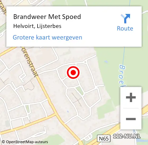 Locatie op kaart van de 112 melding: Brandweer Met Spoed Naar Helvoirt, Lijsterbes op 25 september 2022 11:40