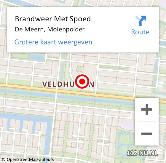 Locatie op kaart van de 112 melding: Brandweer Met Spoed Naar De Meern, Molenpolder op 25 september 2022 12:35