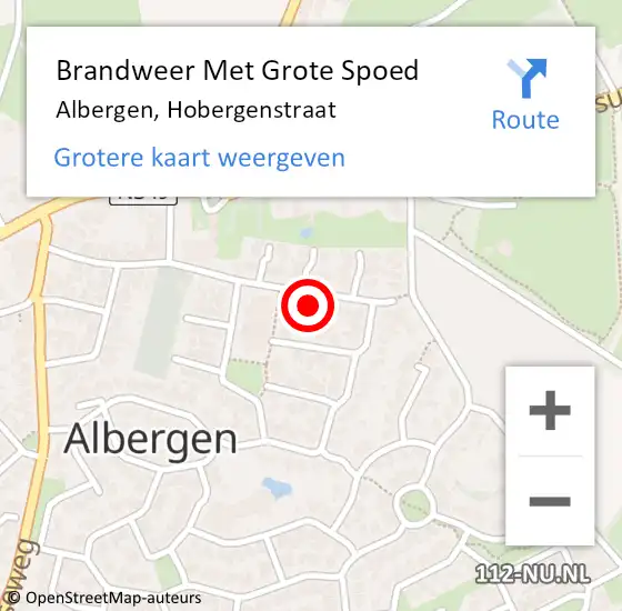 Locatie op kaart van de 112 melding: Brandweer Met Grote Spoed Naar Albergen, Hobergenstraat op 25 september 2022 13:19