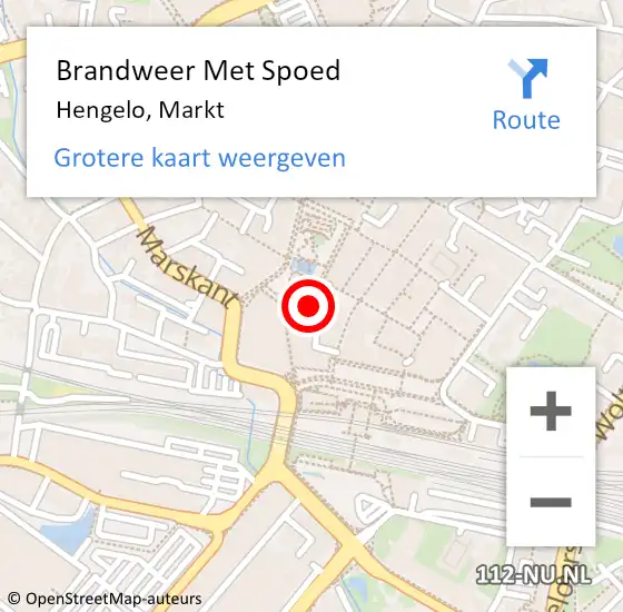 Locatie op kaart van de 112 melding: Brandweer Met Spoed Naar Hengelo, Markt op 25 september 2022 13:31