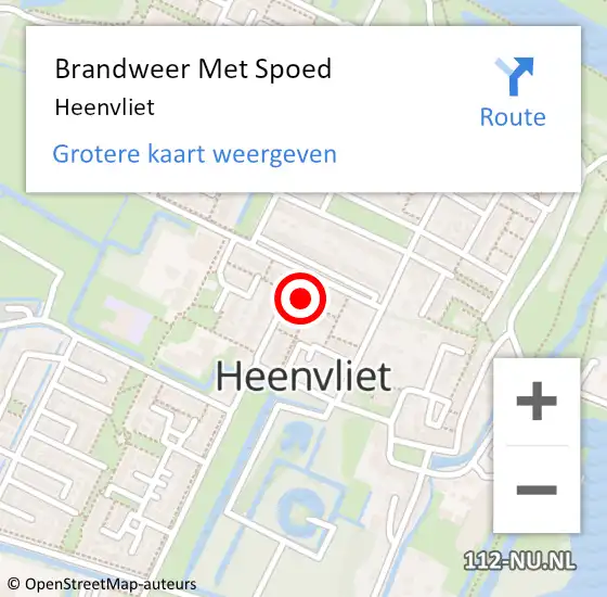 Locatie op kaart van de 112 melding: Brandweer Met Spoed Naar Heenvliet op 25 september 2022 13:55