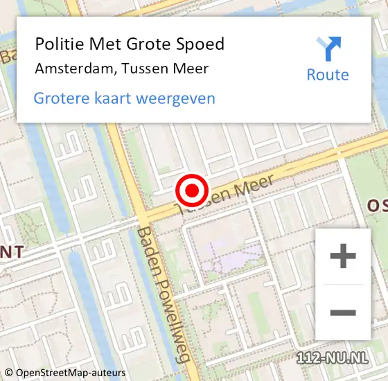 Locatie op kaart van de 112 melding: Politie Met Grote Spoed Naar Amsterdam, Tussen Meer op 25 september 2022 13:56