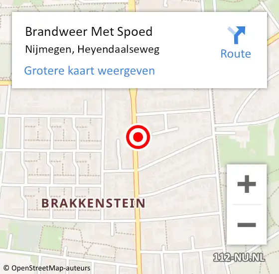 Locatie op kaart van de 112 melding: Brandweer Met Spoed Naar Nijmegen, Heyendaalseweg op 25 september 2022 14:18