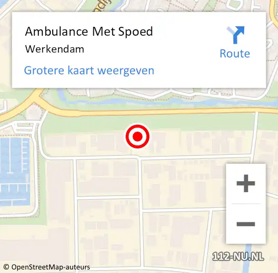 Locatie op kaart van de 112 melding: Ambulance Met Spoed Naar Werkendam op 25 september 2022 14:23