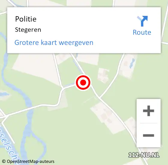 Locatie op kaart van de 112 melding: Politie Stegeren op 25 september 2022 14:34