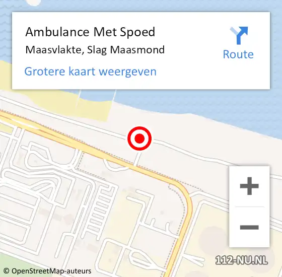 Locatie op kaart van de 112 melding: Ambulance Met Spoed Naar Maasvlakte, Slag Maasmond op 25 september 2022 15:09