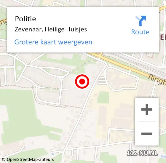 Locatie op kaart van de 112 melding: Politie Zevenaar, Heilige Huisjes op 25 september 2022 15:29