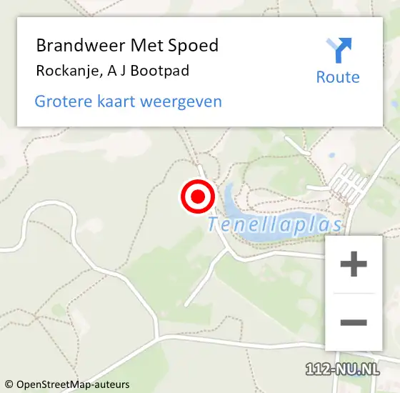 Locatie op kaart van de 112 melding: Brandweer Met Spoed Naar Rockanje, A J Bootpad op 25 september 2022 15:45