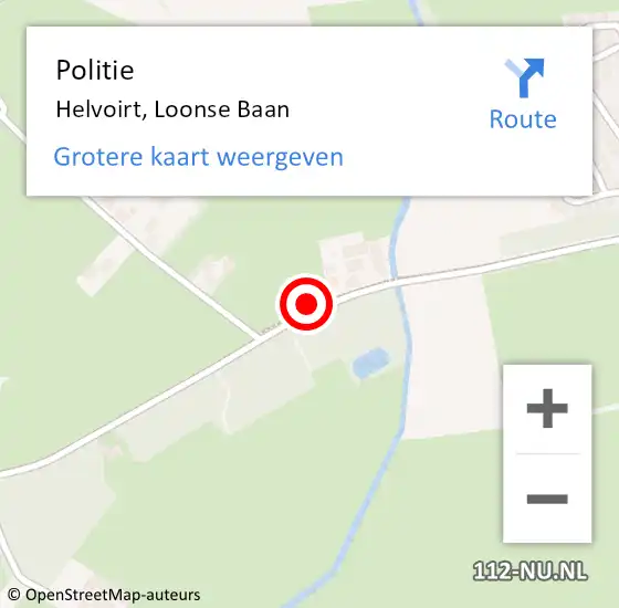 Locatie op kaart van de 112 melding: Politie Helvoirt, Loonse Baan op 25 september 2022 16:06