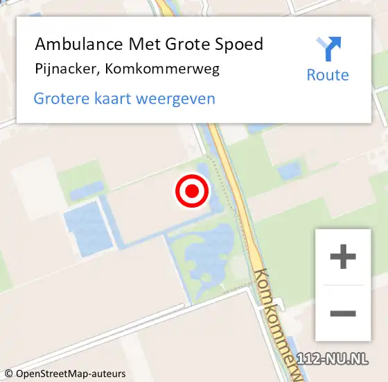 Locatie op kaart van de 112 melding: Ambulance Met Grote Spoed Naar Pijnacker, Komkommerweg op 25 september 2022 17:14