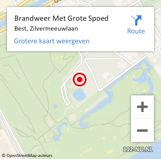 Locatie op kaart van de 112 melding: Brandweer Met Grote Spoed Naar Best, Zilvermeeuwlaan op 25 september 2022 18:12