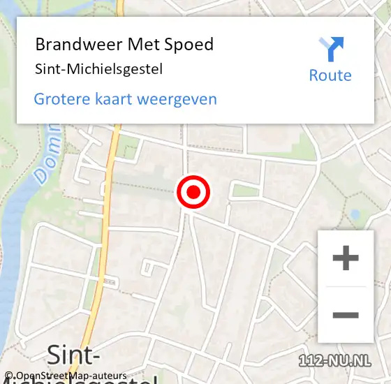 Locatie op kaart van de 112 melding: Brandweer Met Spoed Naar Sint-Michielsgestel op 25 september 2022 18:59