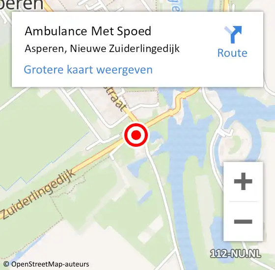 Locatie op kaart van de 112 melding: Ambulance Met Spoed Naar Asperen, Nieuwe Zuiderlingedijk op 25 september 2022 20:31