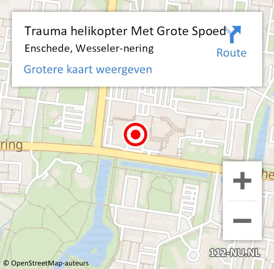 Locatie op kaart van de 112 melding: Trauma helikopter Met Grote Spoed Naar Enschede, Wesseler-nering op 25 september 2022 20:31