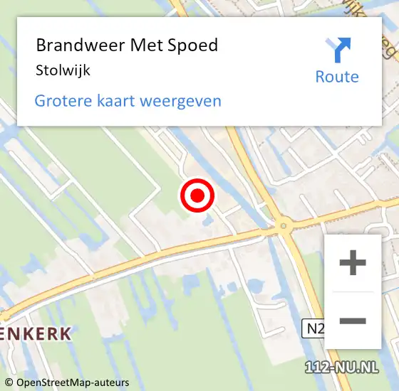 Locatie op kaart van de 112 melding: Brandweer Met Spoed Naar Stolwijk op 30 juli 2014 13:10