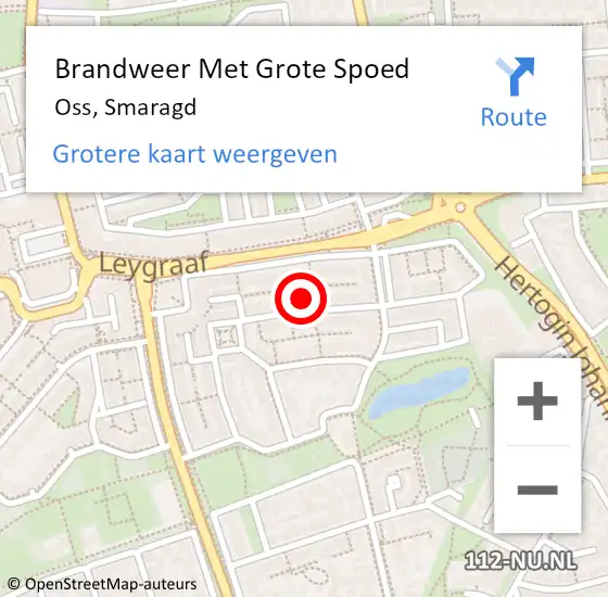 Locatie op kaart van de 112 melding: Brandweer Met Grote Spoed Naar Oss, Smaragd op 25 september 2022 23:37