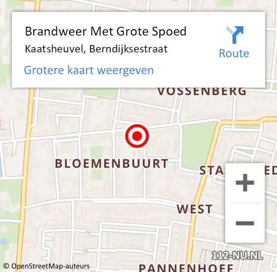 Locatie op kaart van de 112 melding: Brandweer Met Grote Spoed Naar Kaatsheuvel, Berndijksestraat op 26 september 2022 00:14