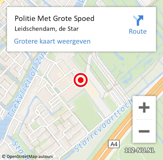 Locatie op kaart van de 112 melding: Politie Met Grote Spoed Naar Leidschendam, de Star op 26 september 2022 01:03