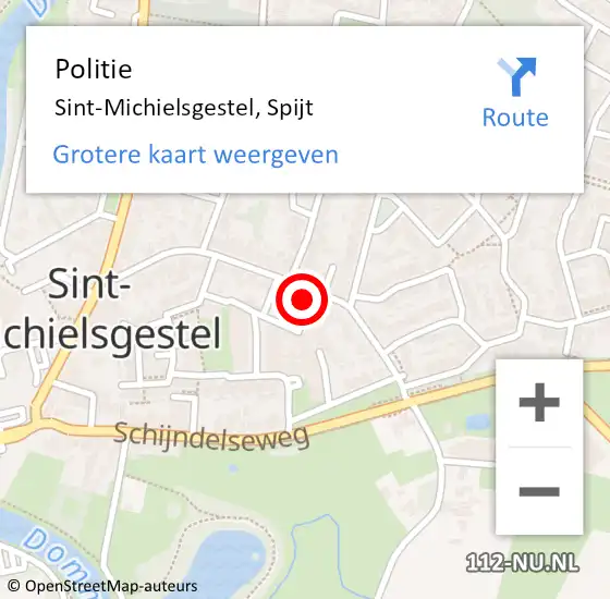 Locatie op kaart van de 112 melding: Politie Sint-Michielsgestel, Spijt op 26 september 2022 01:25