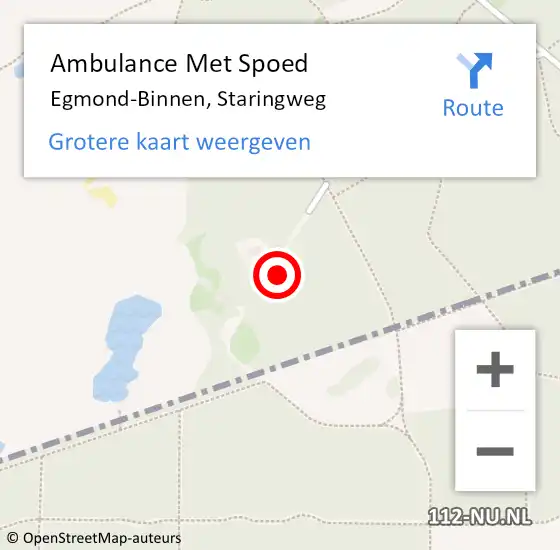 Locatie op kaart van de 112 melding: Ambulance Met Spoed Naar Egmond-Binnen, Staringweg op 26 september 2022 01:49