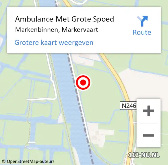 Locatie op kaart van de 112 melding: Ambulance Met Grote Spoed Naar Markenbinnen, Markervaart op 26 september 2022 07:12