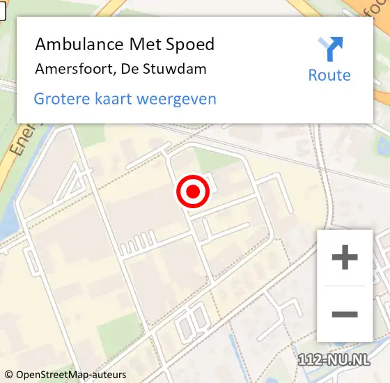 Locatie op kaart van de 112 melding: Ambulance Met Spoed Naar Amersfoort, De Stuwdam op 26 september 2022 08:36