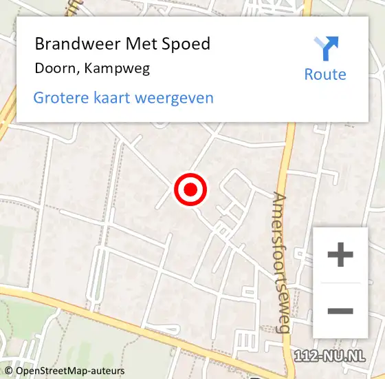 Locatie op kaart van de 112 melding: Brandweer Met Spoed Naar Doorn, Kampweg op 26 september 2022 08:41