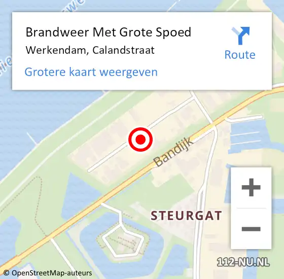 Locatie op kaart van de 112 melding: Brandweer Met Grote Spoed Naar Werkendam, Calandstraat op 26 september 2022 09:12