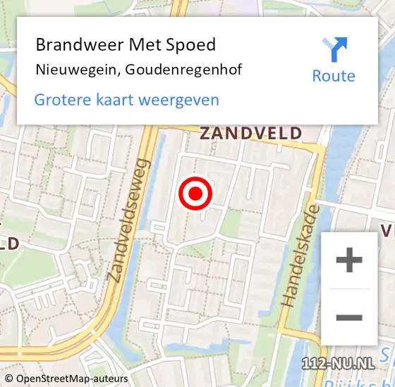 Locatie op kaart van de 112 melding: Brandweer Met Spoed Naar Nieuwegein, Goudenregenhof op 26 september 2022 09:28